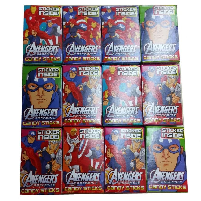 60 x Avengers Assemble Marvel Candy Sweet Sticks